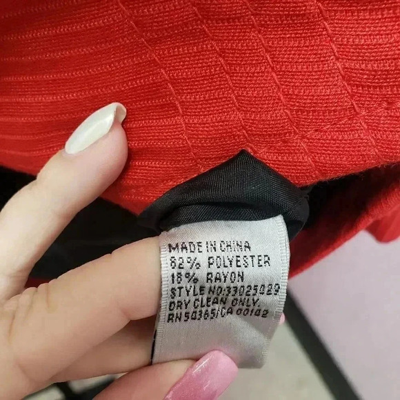 Nygard Collection Jacket Red Button Cropped Style - Picture 4 of 5